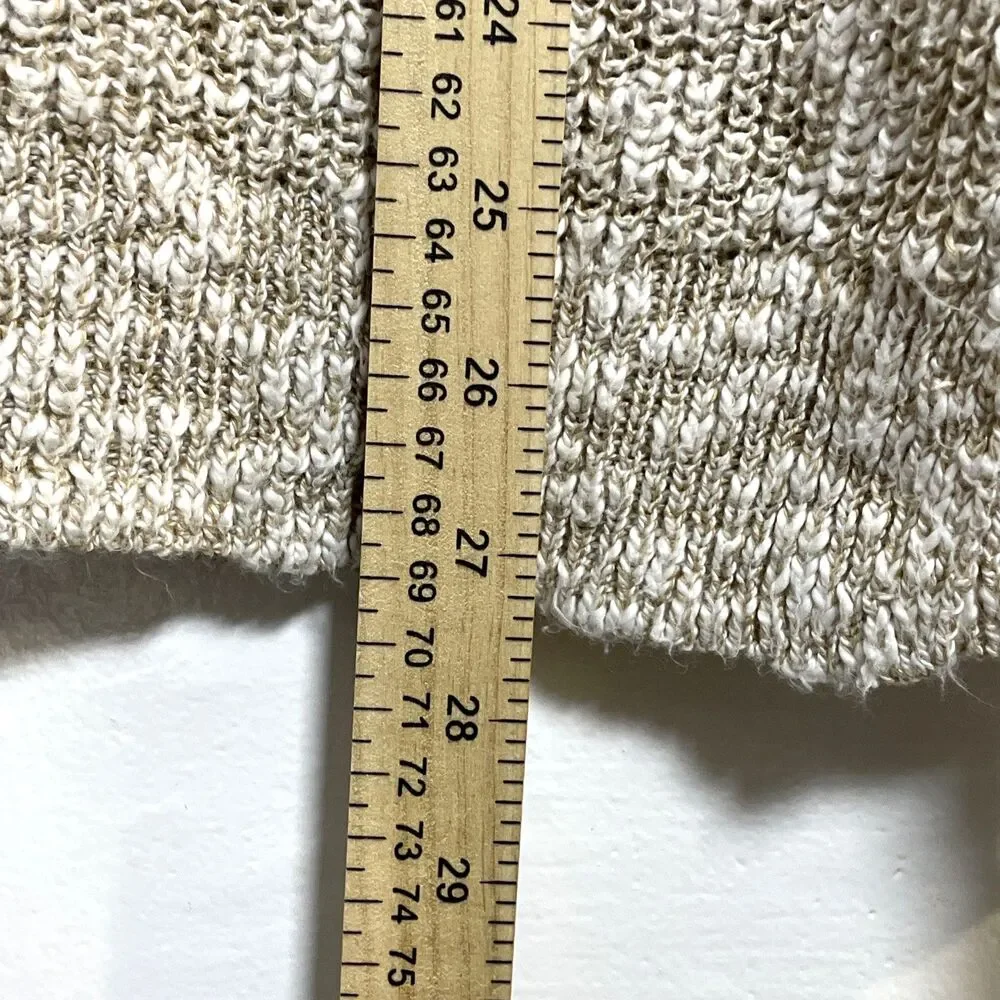 J.Crew Women's Linen Blend Oversized Sweater Beige Size Medium Preppy Casual